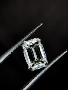 emerald cut with black background